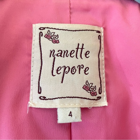 Vintage Nanette Lepore hot pink corset style rossete lace blazer barbiecore sz 4 - Picture 10 of 11